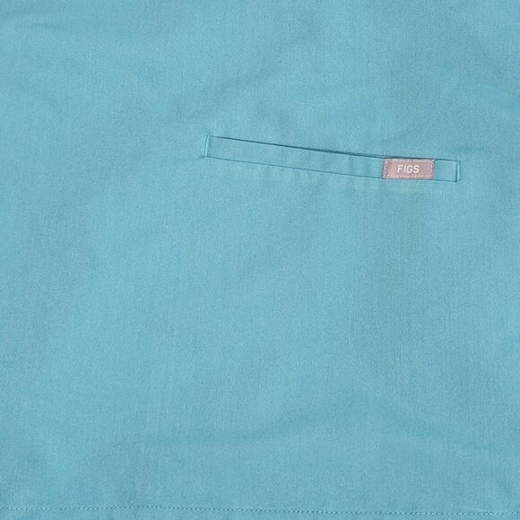 FIGS Technical Collection Scrub Top, Teal Aqua V-Neck, Size XL - Picture 3 of 5